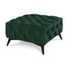 HOCKER Chesterfield Whitby Flaschengrün Samt mit schwarzen Füßen - Dunkelgrün/Schwarz, Holz/Textil (80/45/80cm) - S-Style Möbel