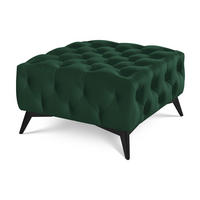 HOCKER Chesterfield Whitby Flaschengrün Samt mit schwarzen Füßen - Dunkelgrün/Schwarz, Holz/Textil (80/45/80cm) - S-Style Möbel