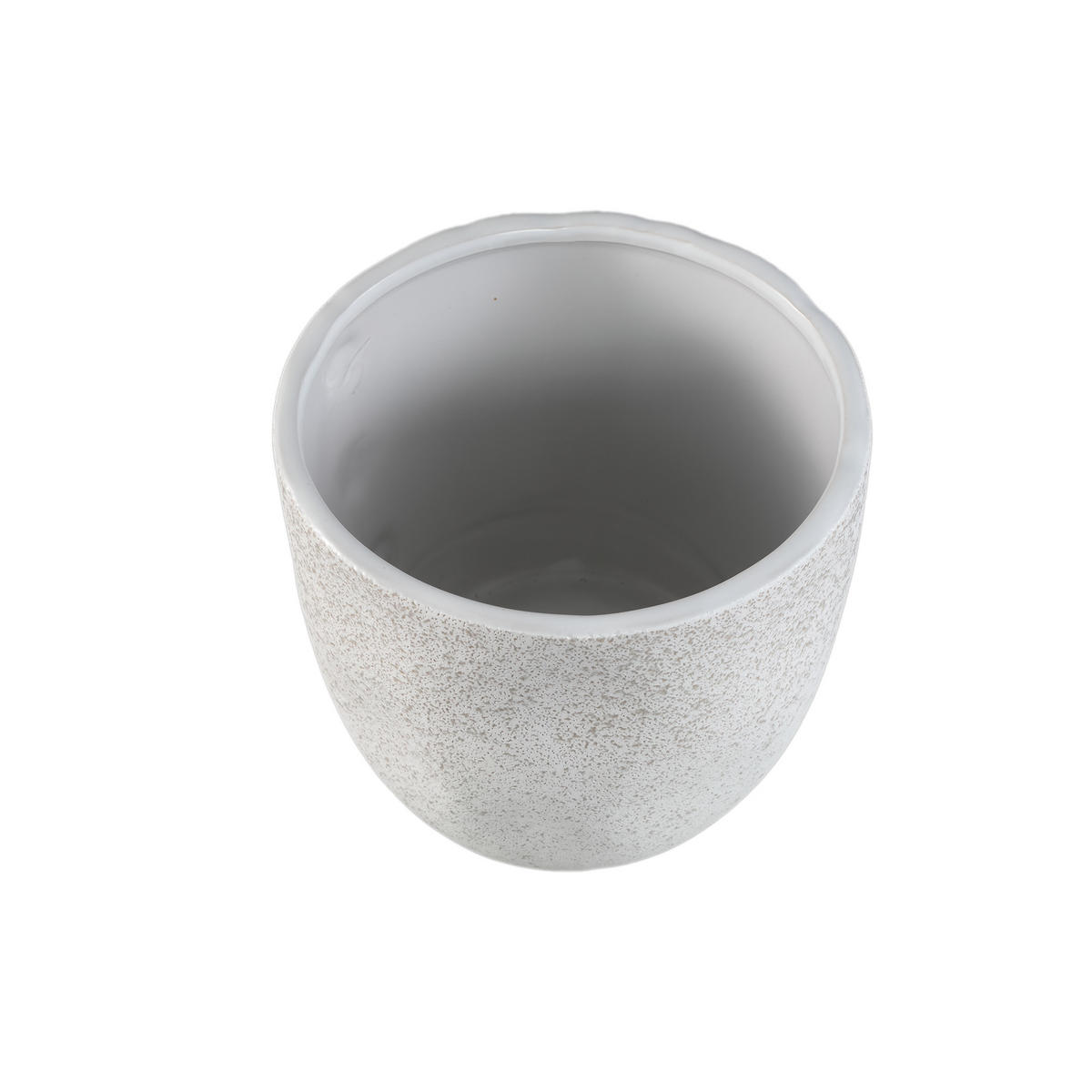 TOPF Anaraa Weiß 18/18/16cm - Weiß, Keramik (16cm) - PTMD Collection