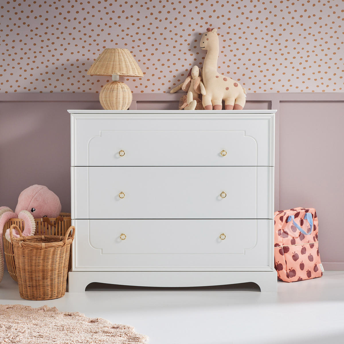 KINDERKOMMODE Royal – rustikale Eleganz und Funktionalität - Weiß, Holzwerkstoff (103/90/51cm) - RAUMHIRSCH FURNITURE