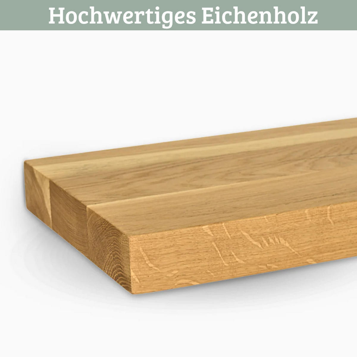WANDREGAL Holz schwebend KYLO Eichenholz Massiv 70x22x4 cm - Braun, Holz (70/4/22cm) - DELUKE