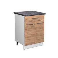 KÜCHENUNTERSCHRANK Fame-Line Goldkraft Eiche 60 cm mit Schublade AP Anthrazit - Eiche Wotan/Weiß, Holzwerkstoff (60/82/60cm) - Vicco