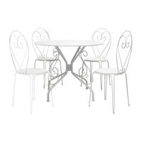 GARTENESSGRUPPE im Set - 4 -Sitzer - Metall - weiß - GUERMANTES - Weiß, Metall - Vente-Unique