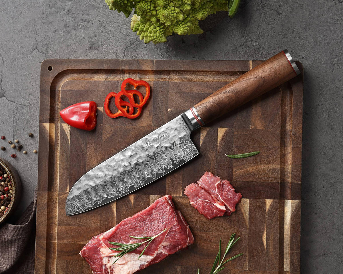 MESSERSET 3-tlg. - Nussbaumfarben, Holz/Metall - Wakoli