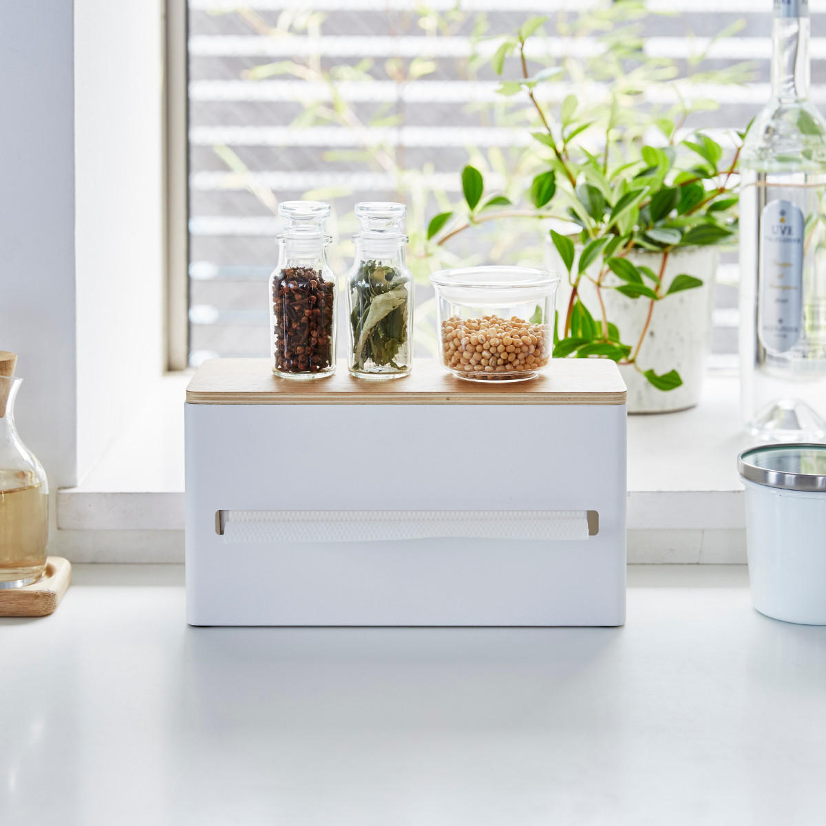 TASCHENTUCHHALTER - rin 26/11/14 cm - Weiß, Metall (26/11/14cm) - Yamazaki