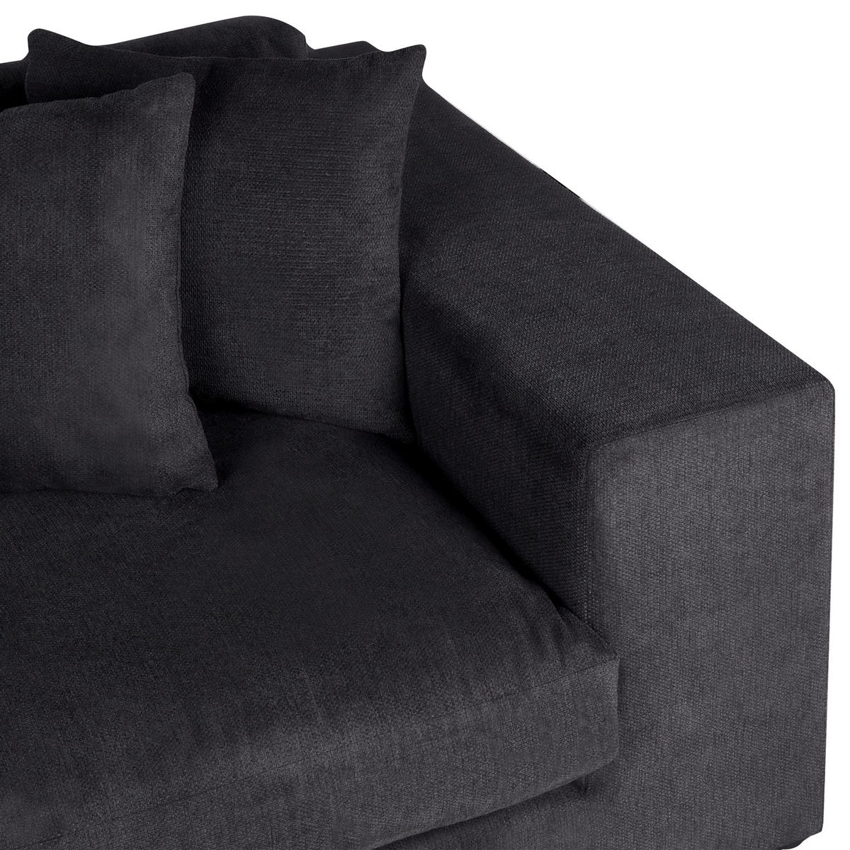 3-SITZER-SOFA schwarz mit Kissen Glorvika - Schwarz, Textil (240/58/120cm) - Beliani