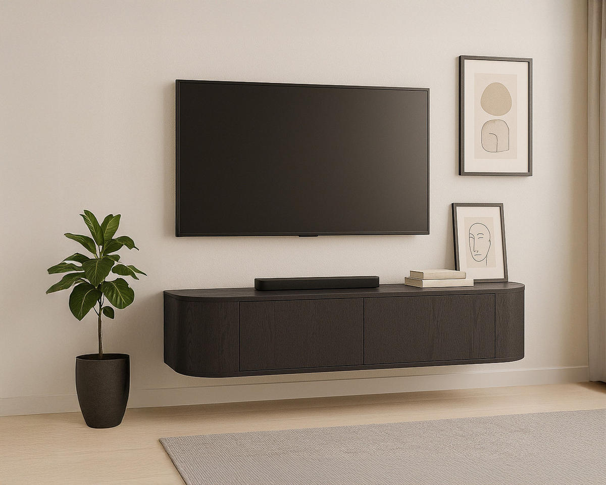 TV-MÖBEL Novero Braun 35/140/33 cm - Dunkelbraun, Holz (140/33/35cm) - Livingfurn