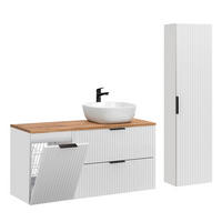 BADMÖBEL Adriel 2er-Set Weiß und Holz - Weiß, Holzwerkstoff (120.8/59/46cm) - Petits-meubles