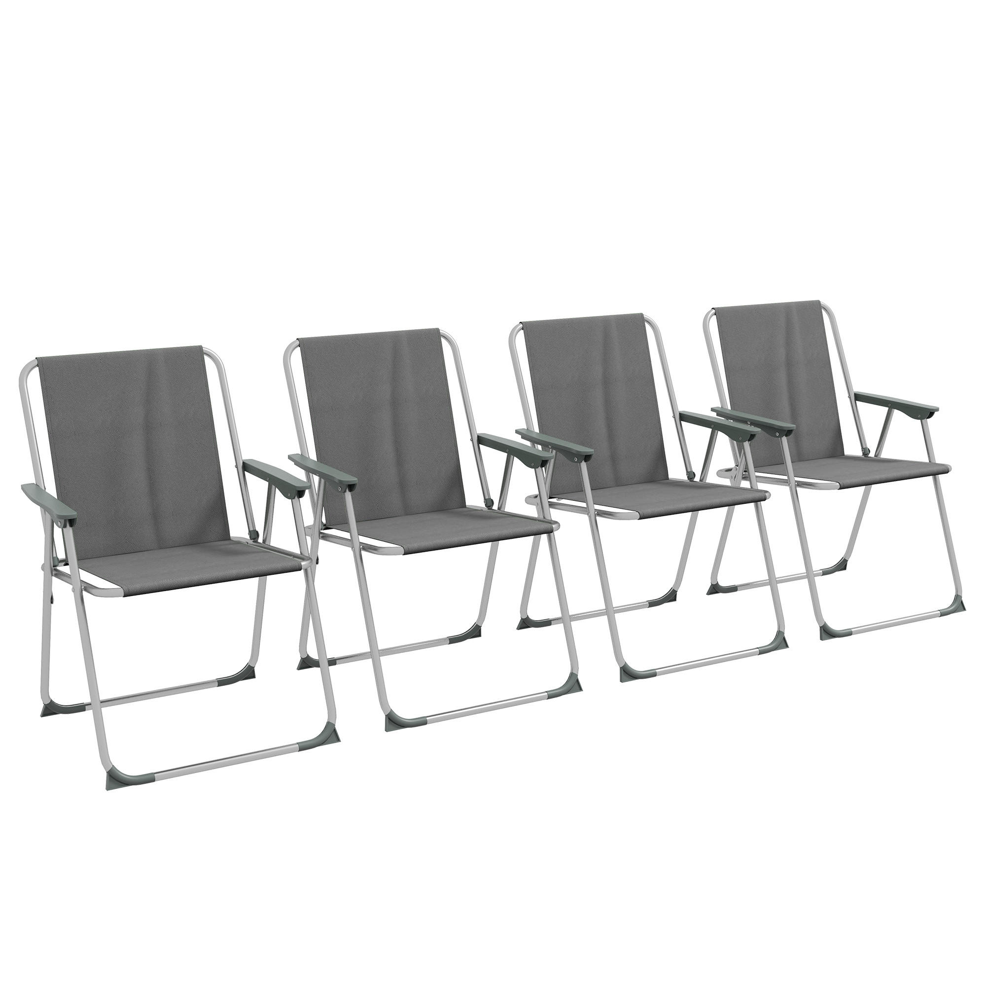 KLAPPSTUHL, Oxfordstoff, Grau - Grau, Kunststoff (54/76/53cm) - Outsunny