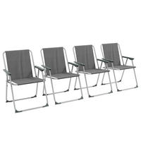 KLAPPSTUHL, Oxfordstoff, Grau - Grau, Kunststoff (54/76/53cm) - Outsunny
