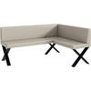 ECKBANK TONI_X - Beige, Leder (128/168cm) - Meblini