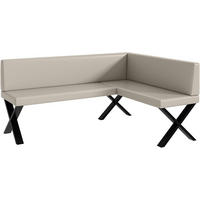 ECKBANK TONI_X - Beige, Leder (128/168cm) - Meblini