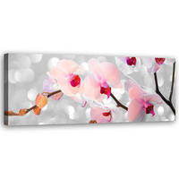 WANDBILD orchideenblüten natur - Pink, Textil (90/30cm) - Feeby