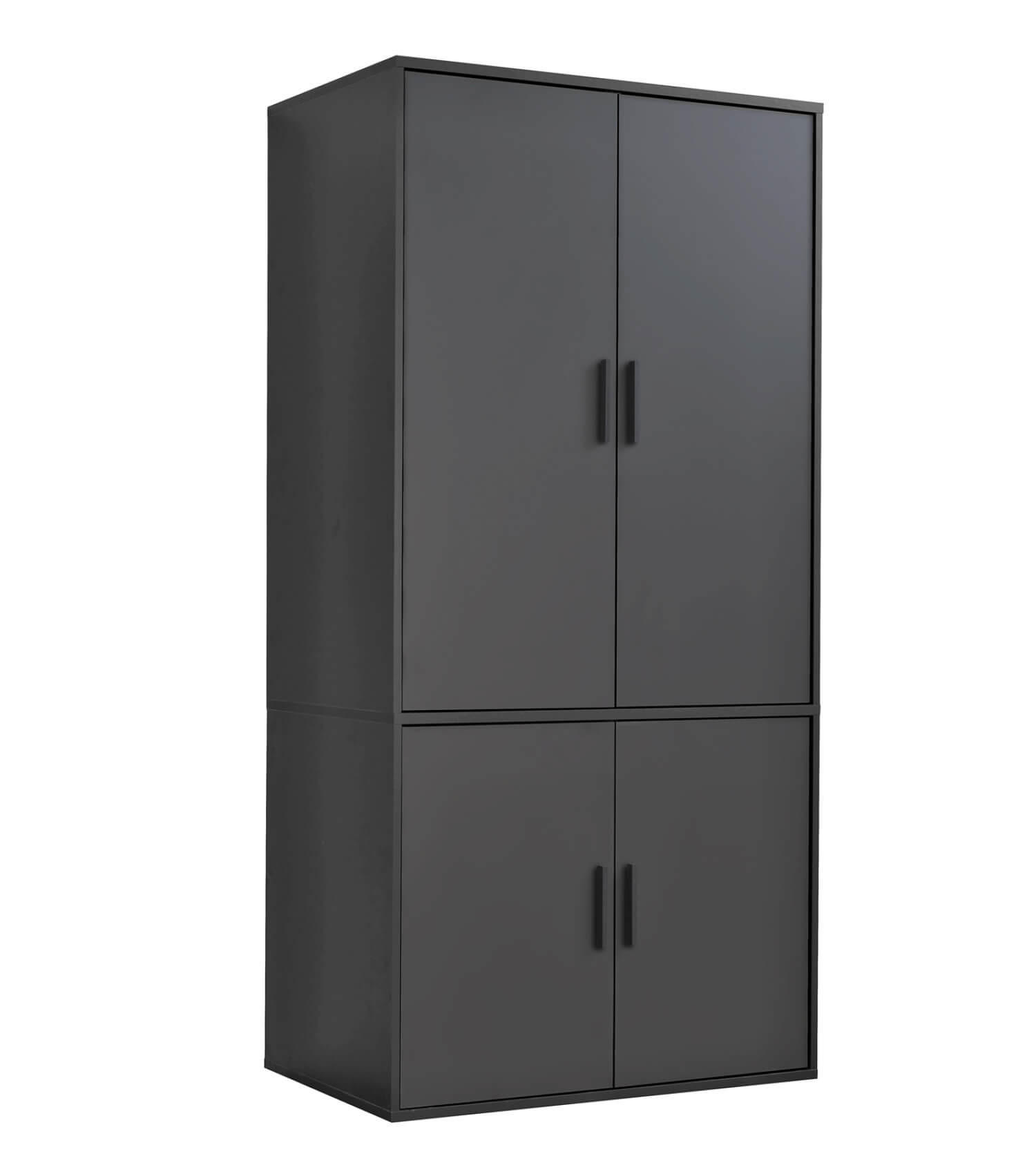 KLEIDERSCHRANK Der Grenzenlose - Anthrazit, Holzwerkstoff (90/187/58cm) - Mokebo