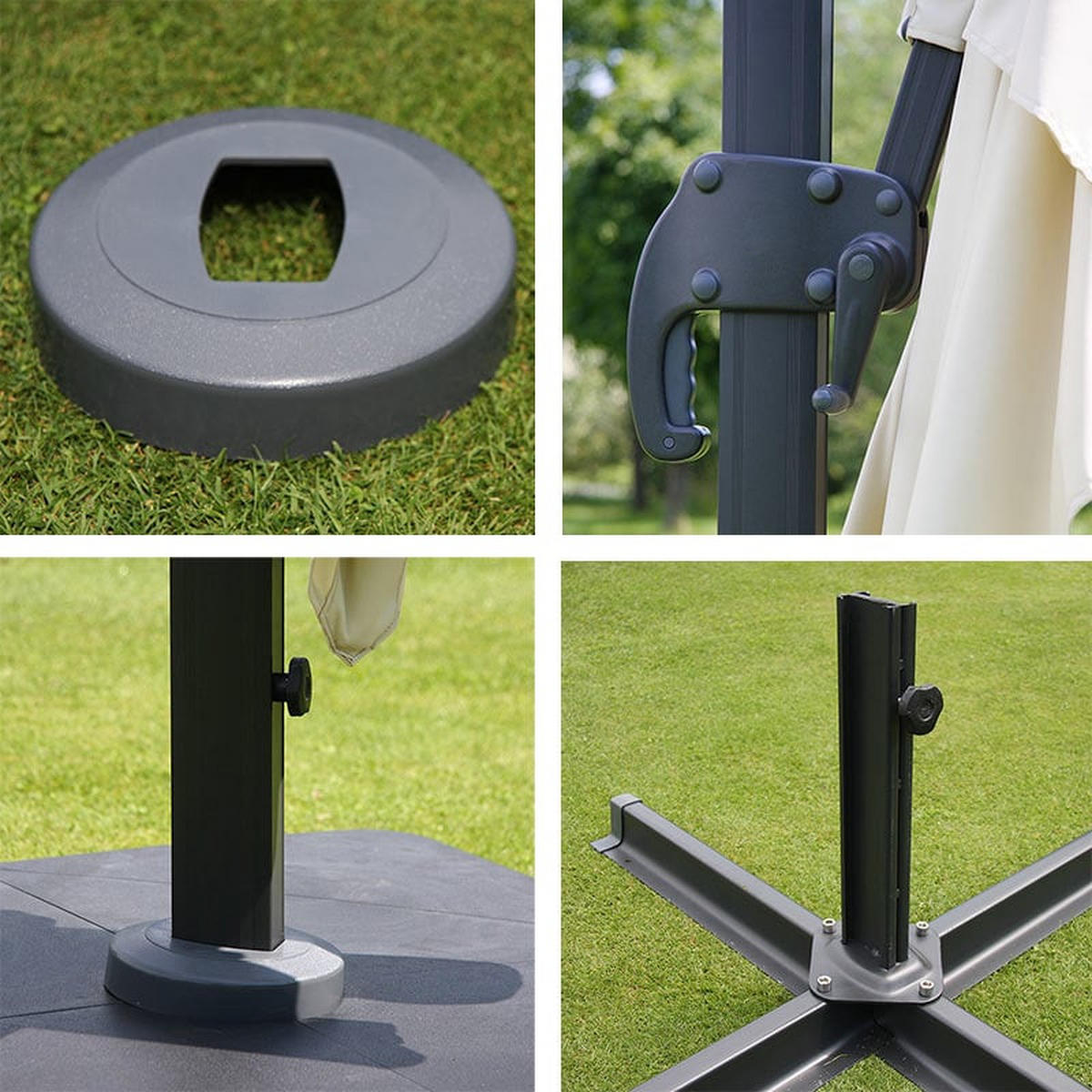 AMPELSCHIRM I Cremeweiß 300/300 cm - Weiß, Textil (360/300cm) - MCW