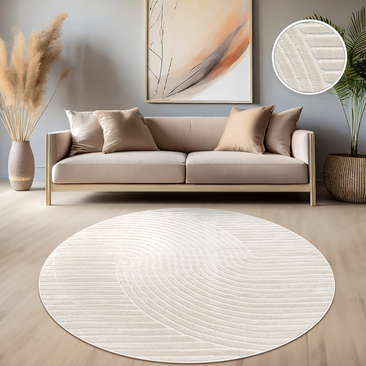 OUTDOORTEPPICH 160/160 cm Cotton 233 - Creme, Textil (160/160cm) - Paco Home