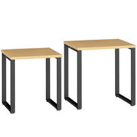 COUCHTISCH-SET 60/50/60 cm natur aus Holz und Metall platzsparend stapelbar - Naturfarben, Holz (60/50/60cm) - OKWISH