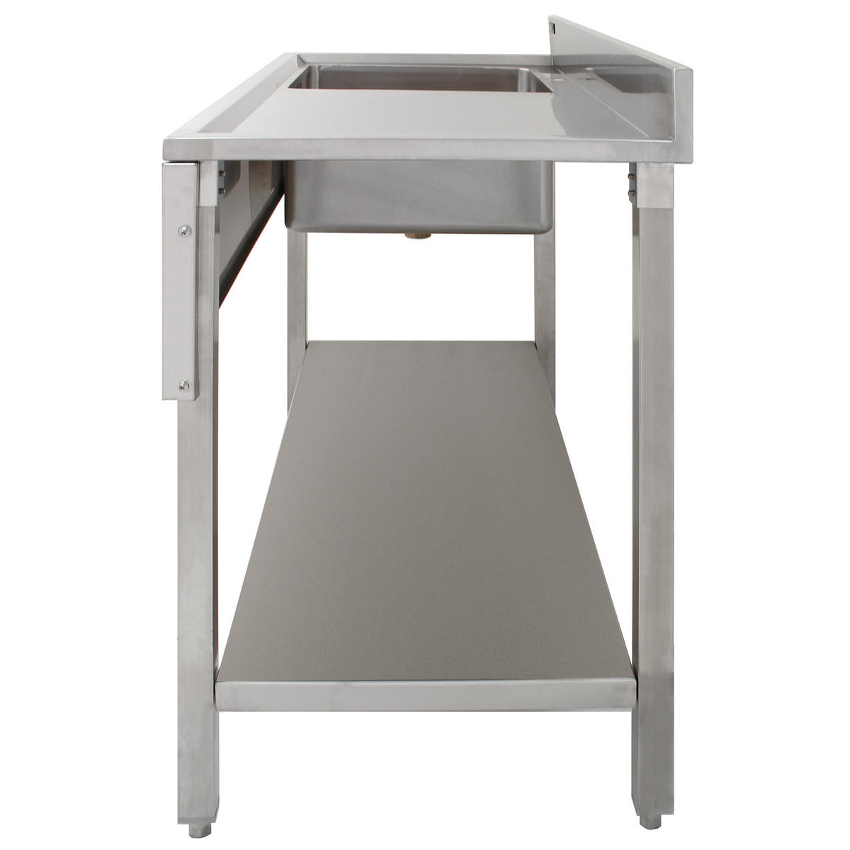 GASTROSPÜLE Edelstahl Spülbecken 1 Becken links - Alufarben, Metall (120/1/60cm) - Monstershop