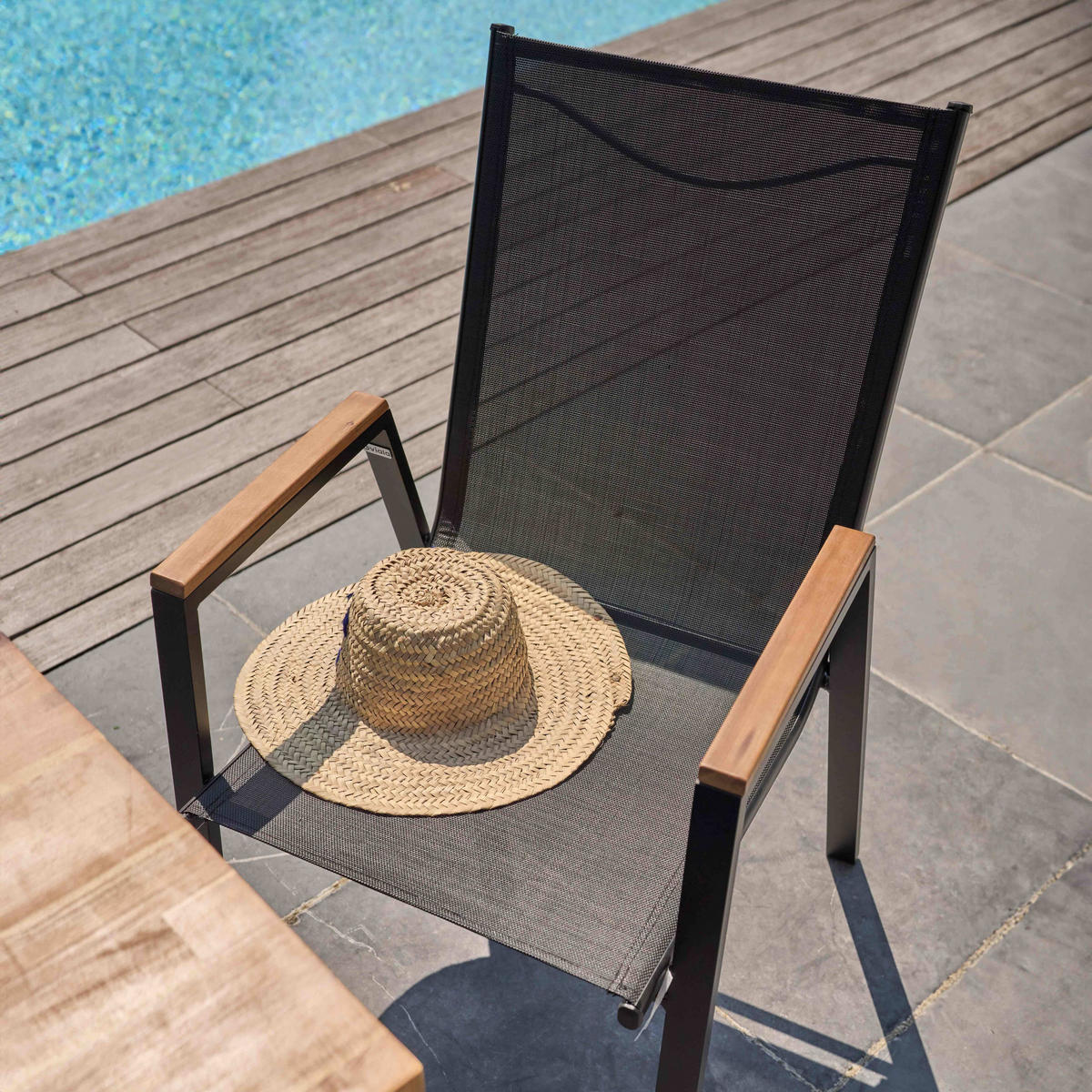 GARTENSTUHL 2-tlg., Grau - Eichefarben, Holz (56/94/62cm) - Oviala