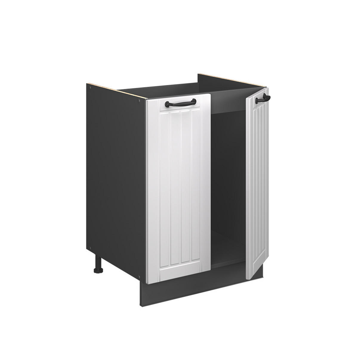 SKŘÍŇKA POD DŘEZ Fame-Line, Bílý venkovský dům/Antracit, 60 cm - bílá/antracitová, kompozitní dřevo (60/82/60cm) - Vicco