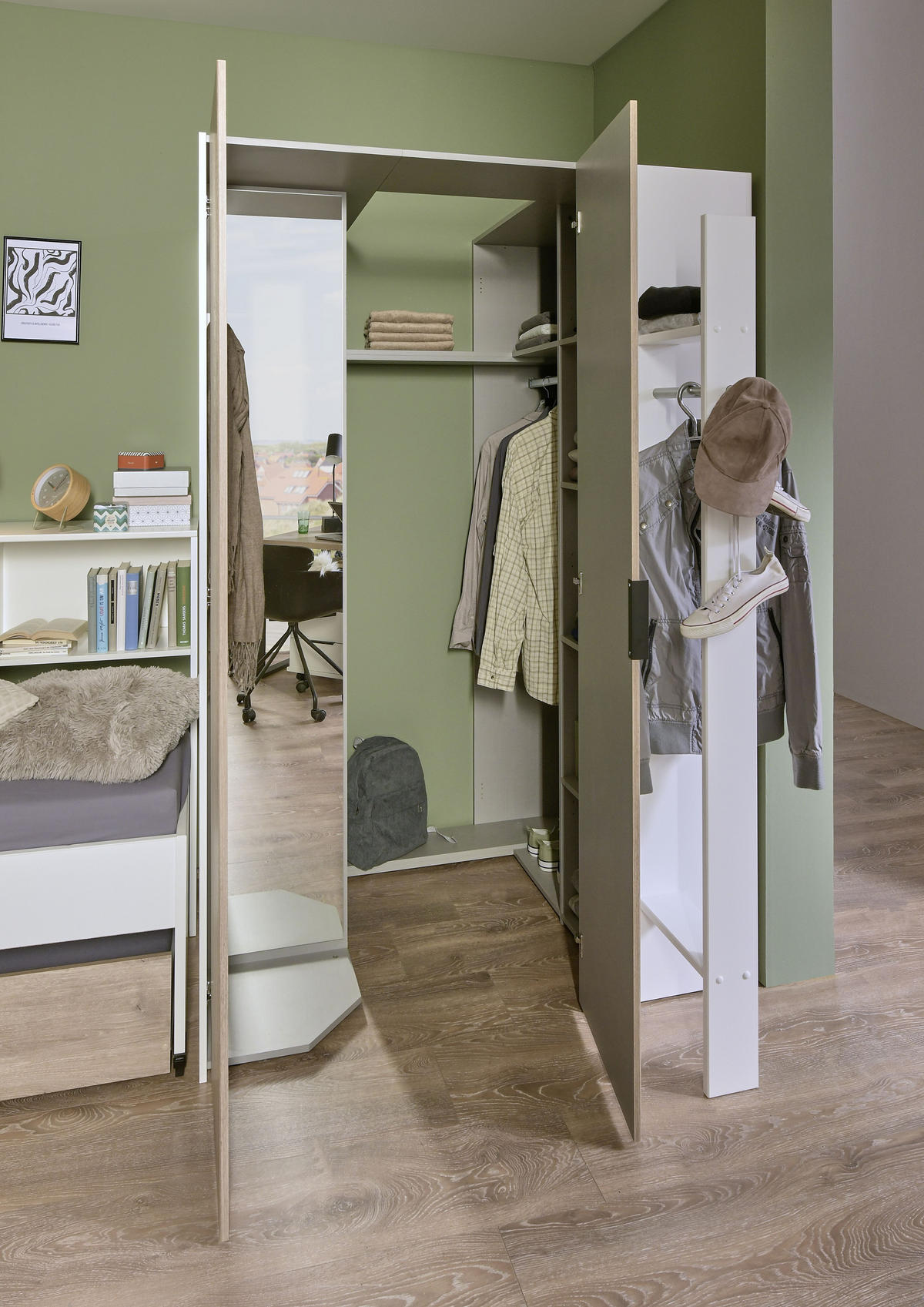JUGENDZIMMER Norderney in Weiß oder Weiß 8 teilig - Weiß, Holzwerkstoff (120/200/80cm)