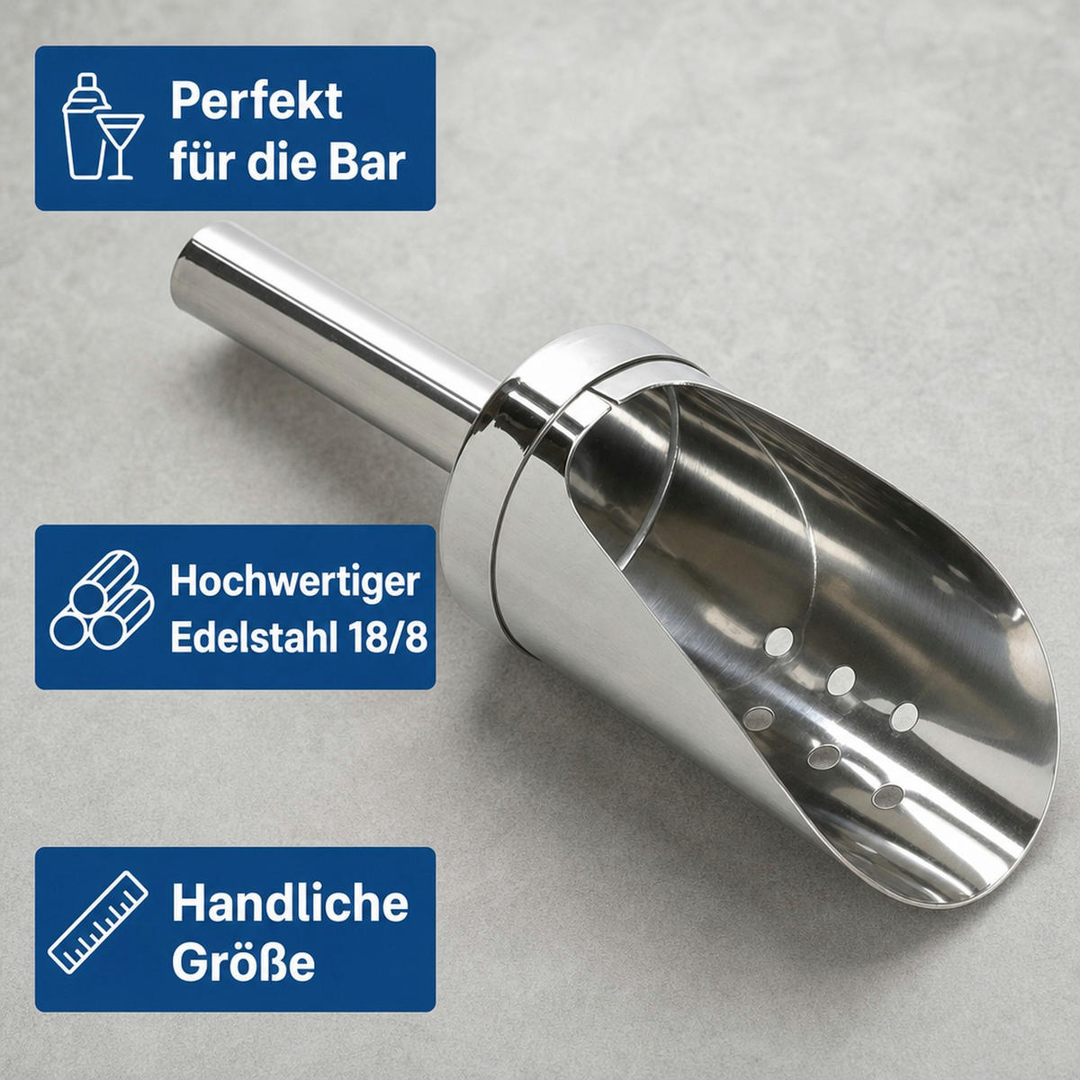 EISSCHAUFEL gelocht - Edelstahlfarben, Metall (5.4/2/19cm) - ich-zapfe