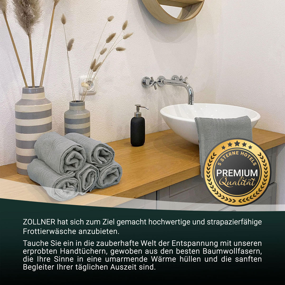 GÄSTETÜCHER, 6er-Set, 40x60 cm, 100% Baumwolle, Grau - Grau, Textil (40/60cm) - Zollner