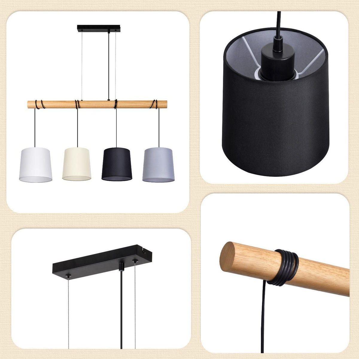 HÄNGELEUCHTE Eindruck 80/18/175 cm - Braun, Holzwerkstoff (80/18/175cm) - Nettlife