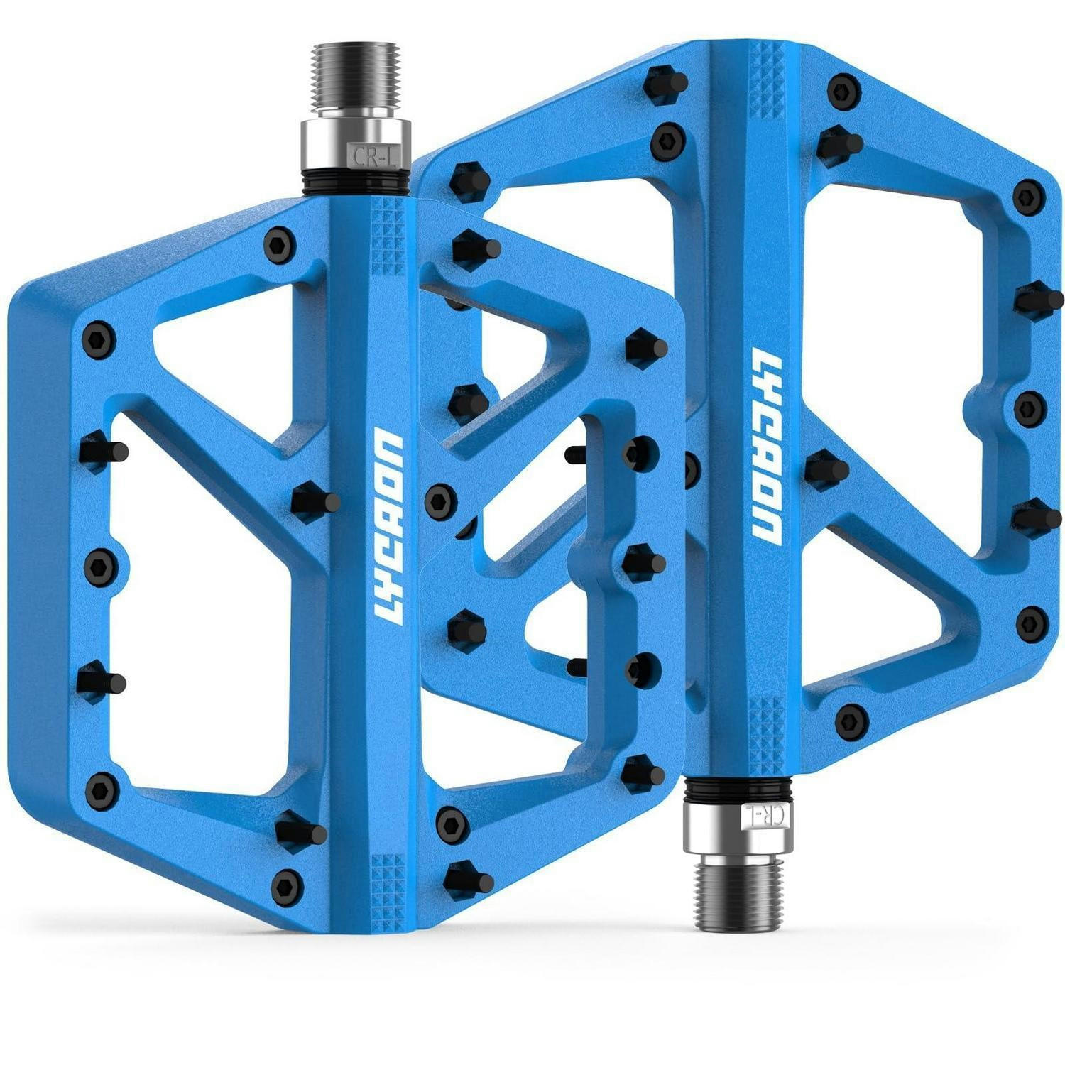 FAHRRADPEDALE Blau, Rutschfest, CR-MO Spindel - Blau, Kunststoff (10.9/1.4/10.9cm)