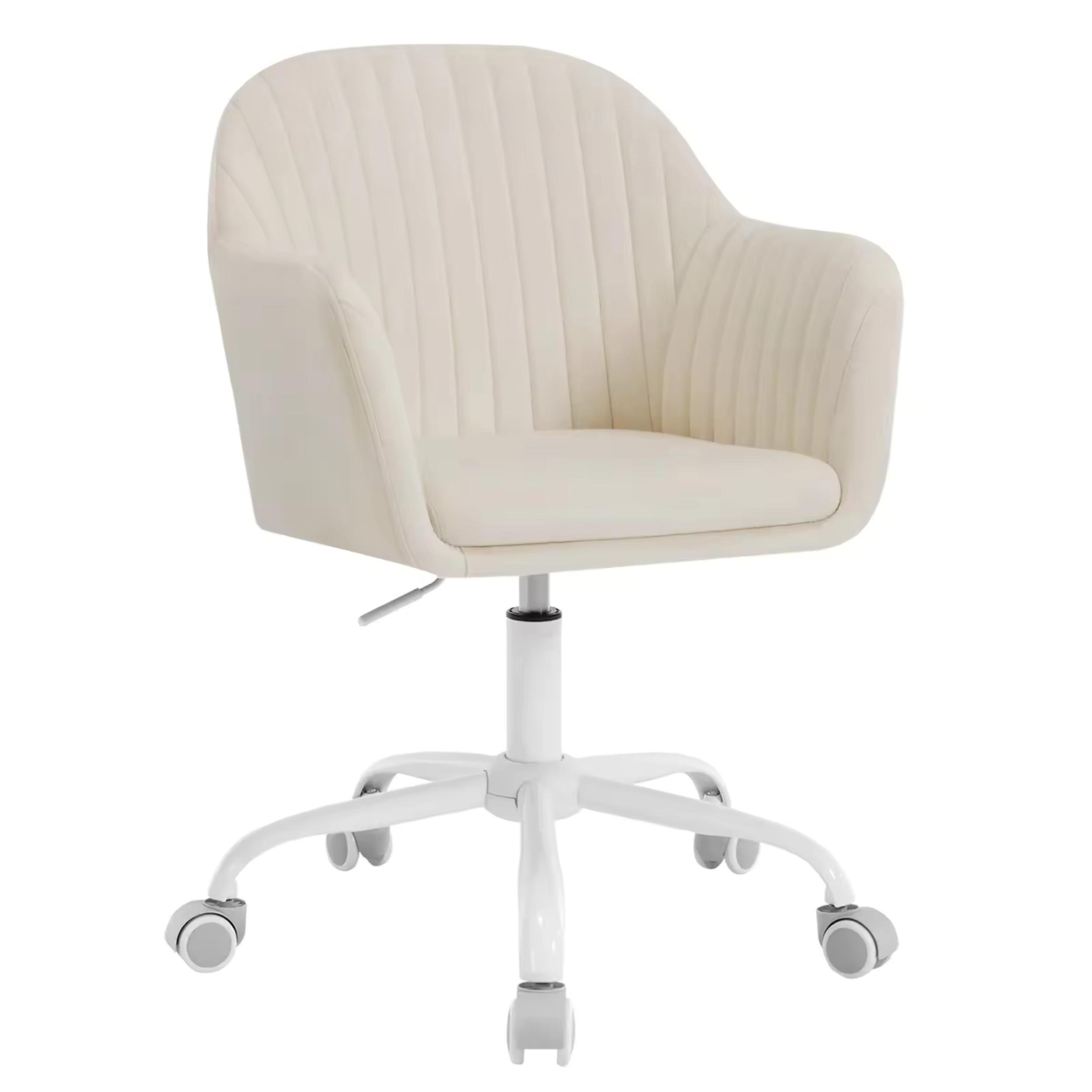 DREHSTUHL DE-40858 ergonomisch höhenverstellbar 360° drehbar Cremeweiß - Creme, Metall (56/87/40cm) - ComfortXL