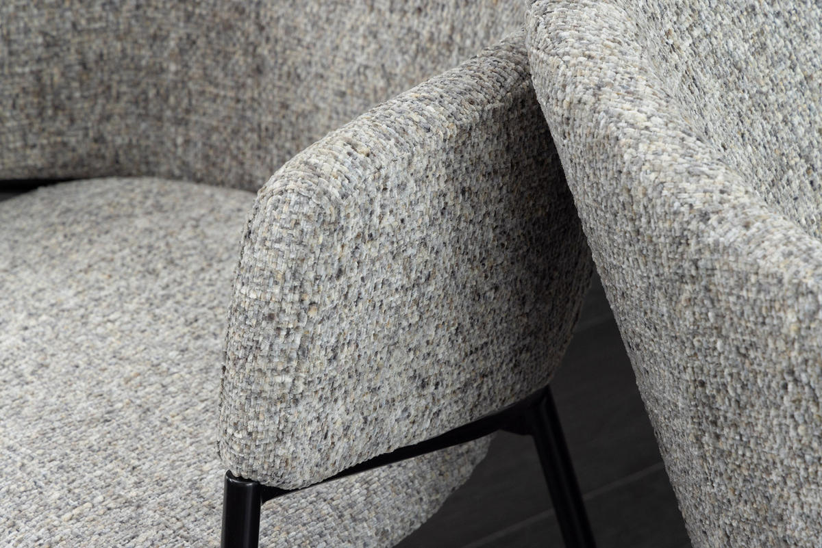 STUHL NOBLESSE Chenille Grau 80 cm - Grau, Textil (54/77/62cm) - riess-ambiente
