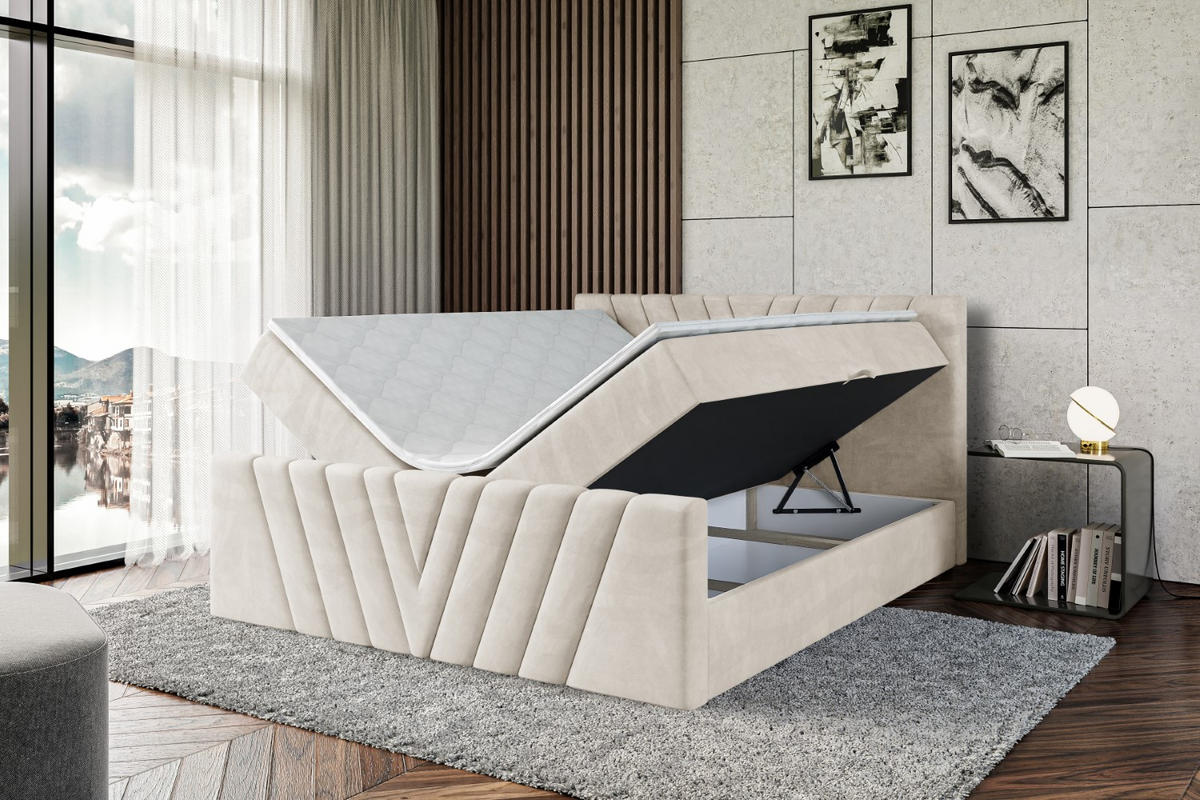 BOXBETT ERNINA-Z - 200x200 cm - H4 - Ecru - Ecru, Holzwerkstoff (200/200cm) - ALTDECOR