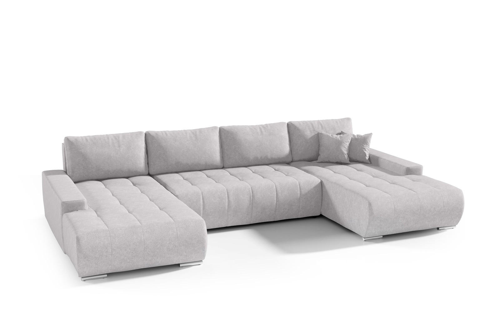 ECKSOFA U-Form für Wohnzimmer MONA Grau - Grau, Holzwerkstoff (350/85/185cm) - Compleo24