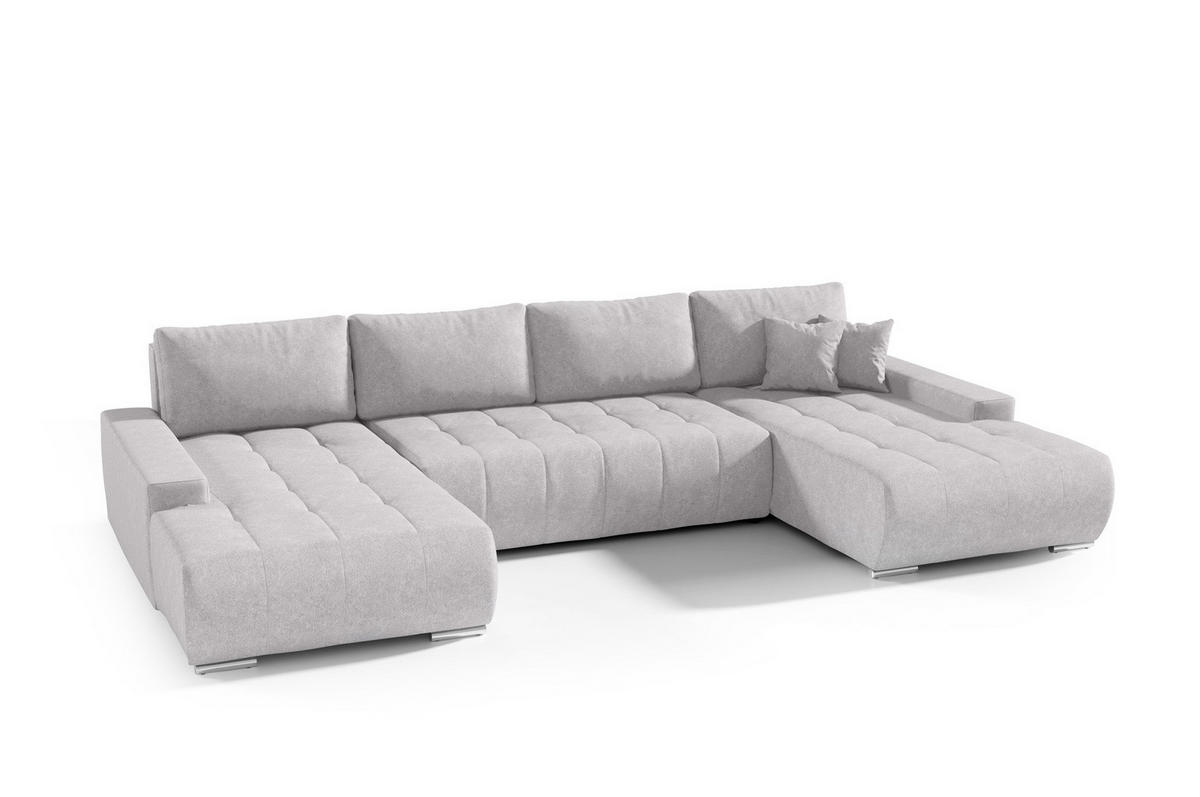 ECKSOFA U-Form für Wohnzimmer MONA Grau - Grau, Holzwerkstoff (350/85/185cm) - Compleo24