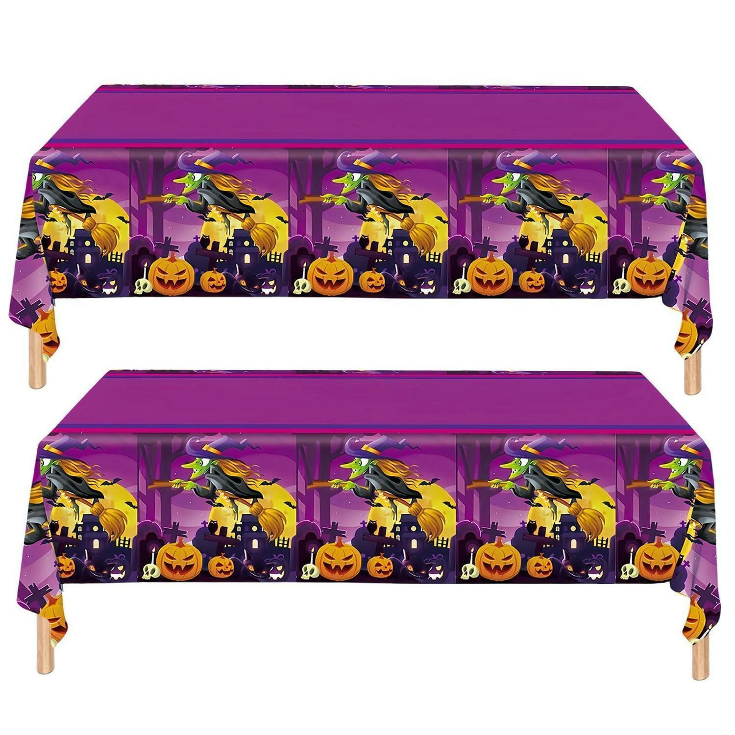 TISCHDECKE 2-teiliges Set Halloween Violett 137 x 274 cm - Multicolor, Kunststoff (108/180/1.5cm)