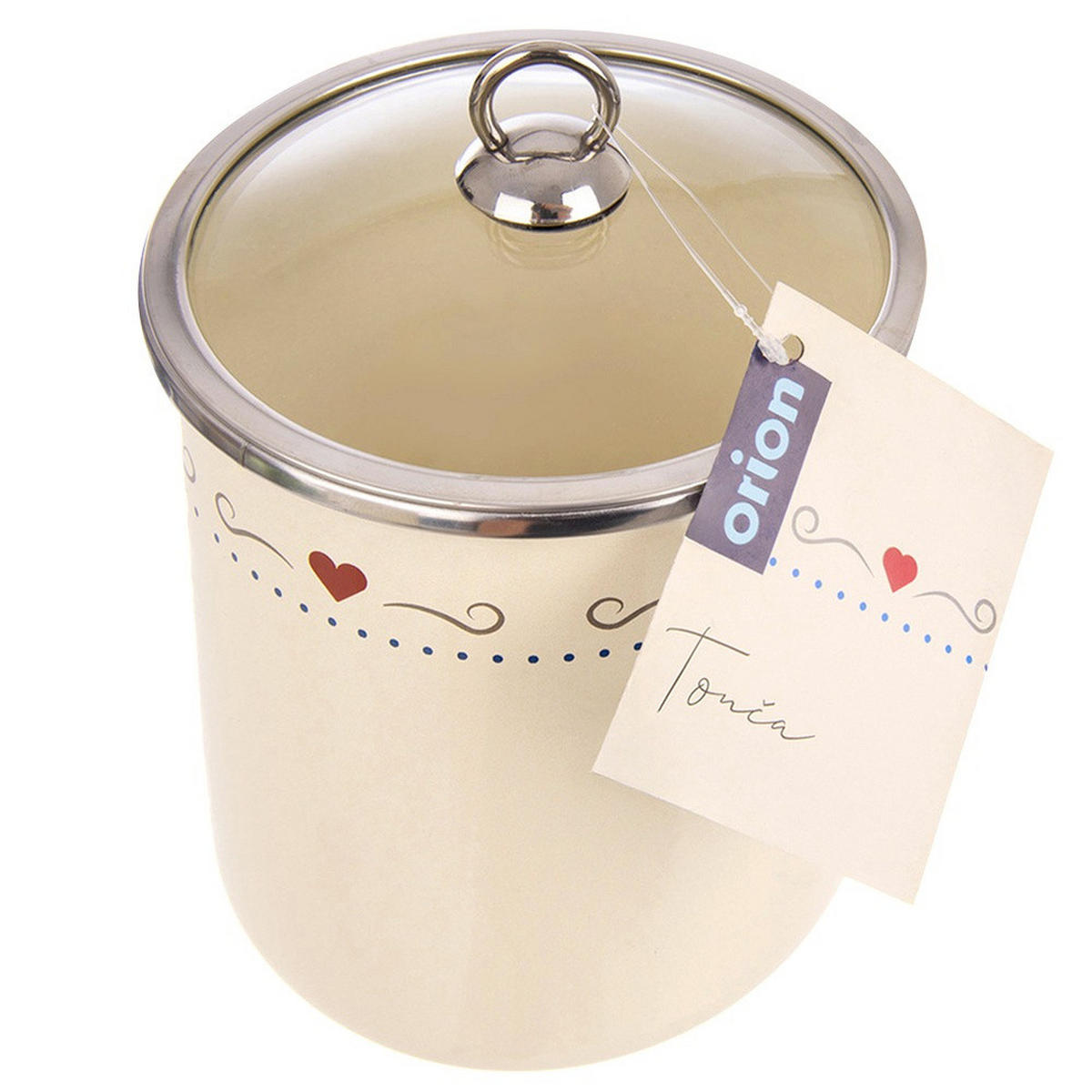 LEBENSMITTELBEHÄLTER emailliert 1,4 l Cremeweiß - Creme, Metall (13/17/17cm) - Orion 