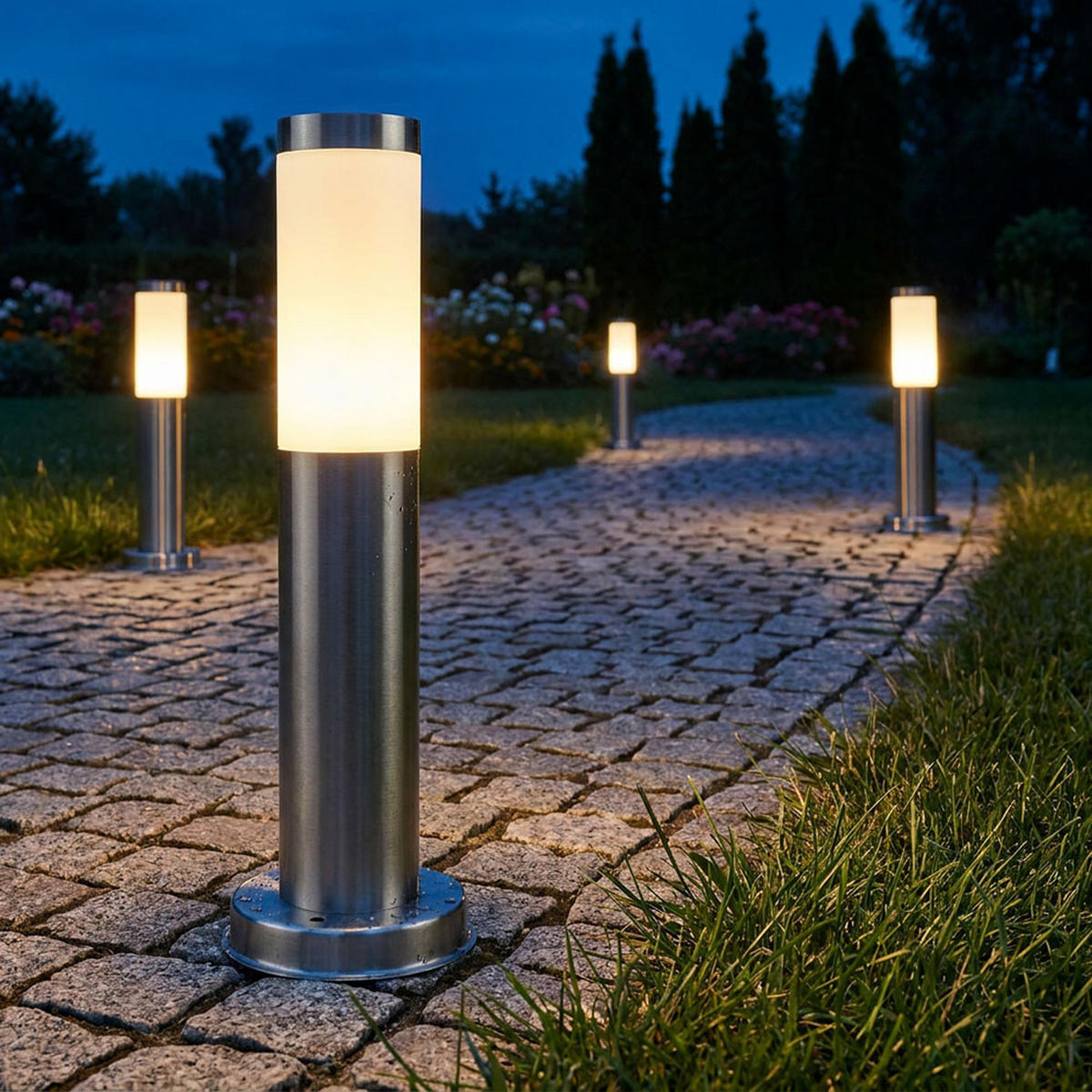 LED WEGELEUCHTE Silber Aluminium - Silberfarben, Kunststoff (7.6/7.6/45cm) - Globo Lighting