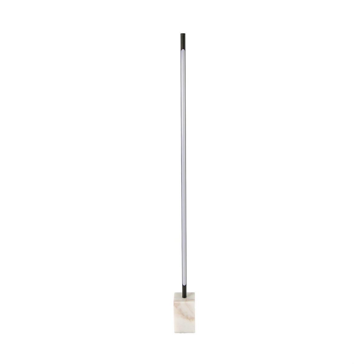 STEHLEUCHTE aus schwarzem Stahl mit Sockel aus Porzellanmarmor 12/12/163 cm - Schwarz, Keramik/Metall (12/12/163cm) - The Lumine