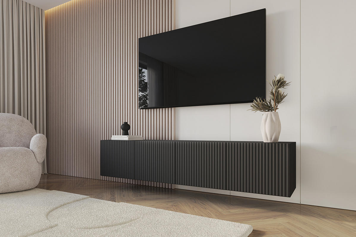 LOWBOARD NOA-2-W 2x100x40x41 cm - Schwarz - Schwarz, Holzwerkstoff (200/40/41cm) - ALTDECOR