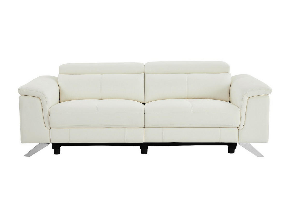 COUCHGARNITUR - 5 Personen - leder - weiß Breyt - Weiß, Leder (170/77/108cm) - Vente-Unique