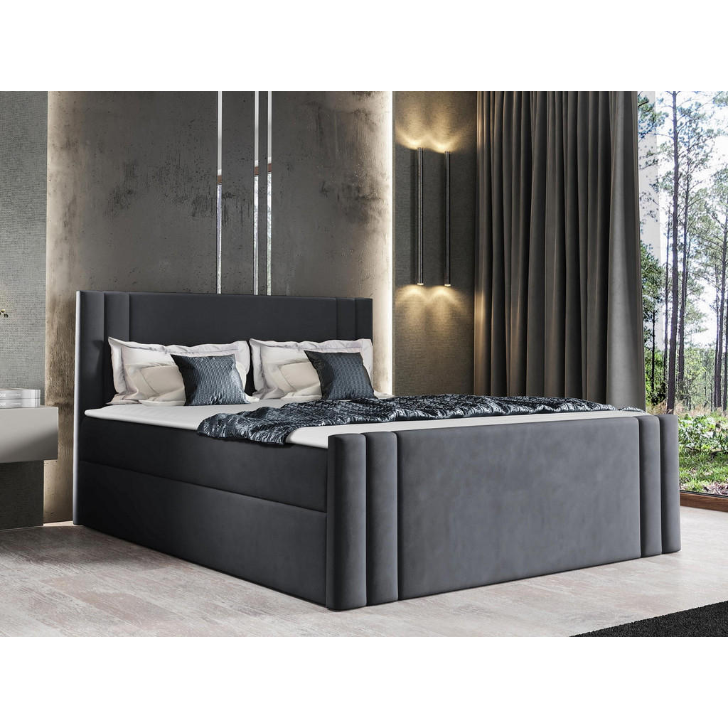 Thumbnail - Mirjan24 Boxbett, Hellgrau, Holz, H3, 120x200 cm, Schlafzimmer, Betten, Boxspringbetten