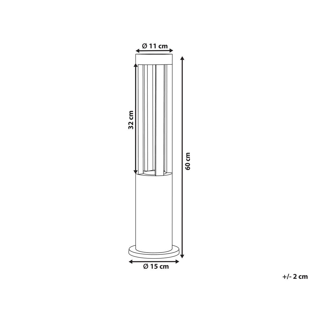LED-POLLERLEUCHTE Schwarz Payette - Schwarz, Metall (15/15/60cm) - Beliani