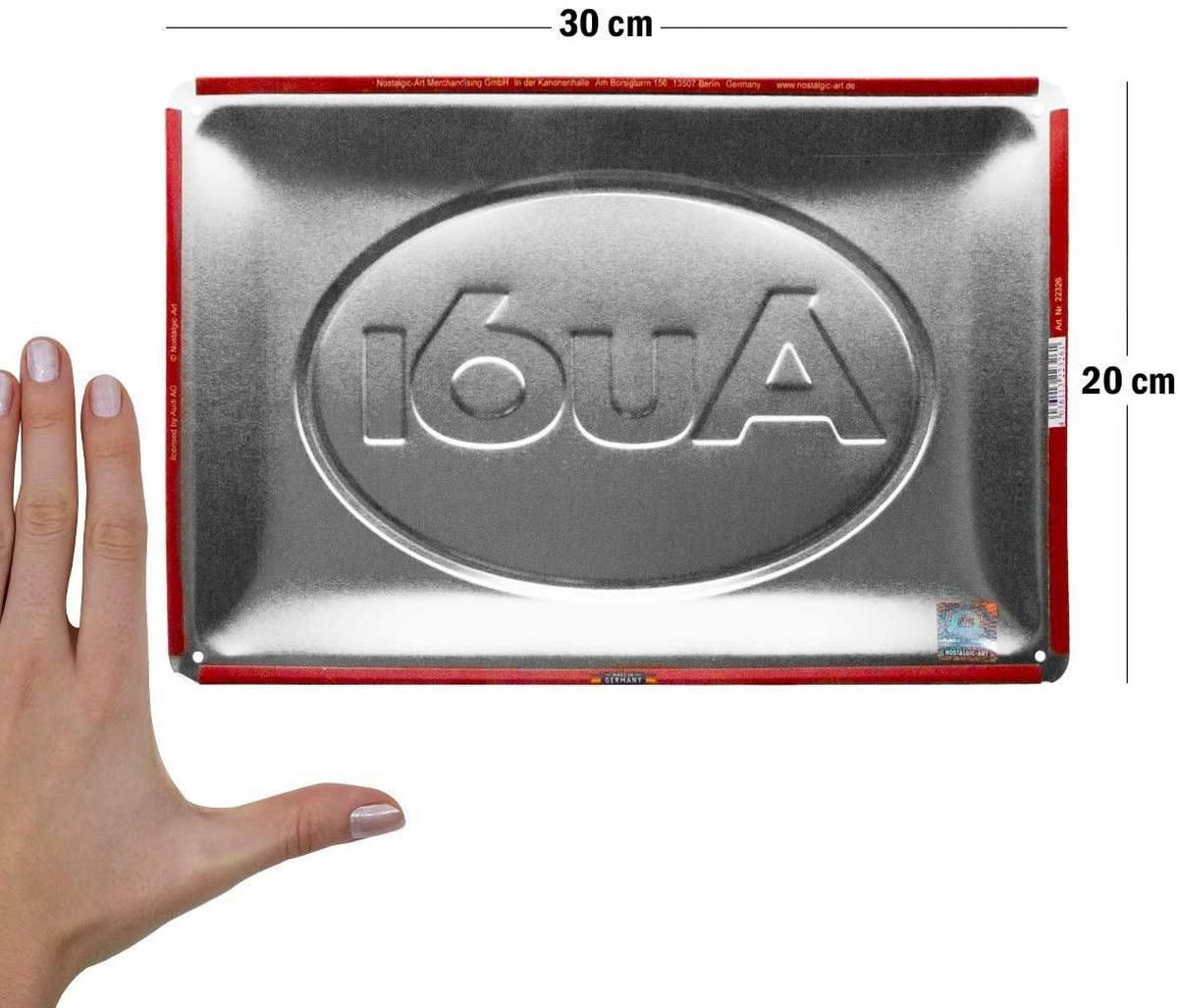 BLECHSCHILD 20/30 cm Audi Logo Red Shine - Multicolor, Metall (30/20/0.2cm) - Nostalgic-Art