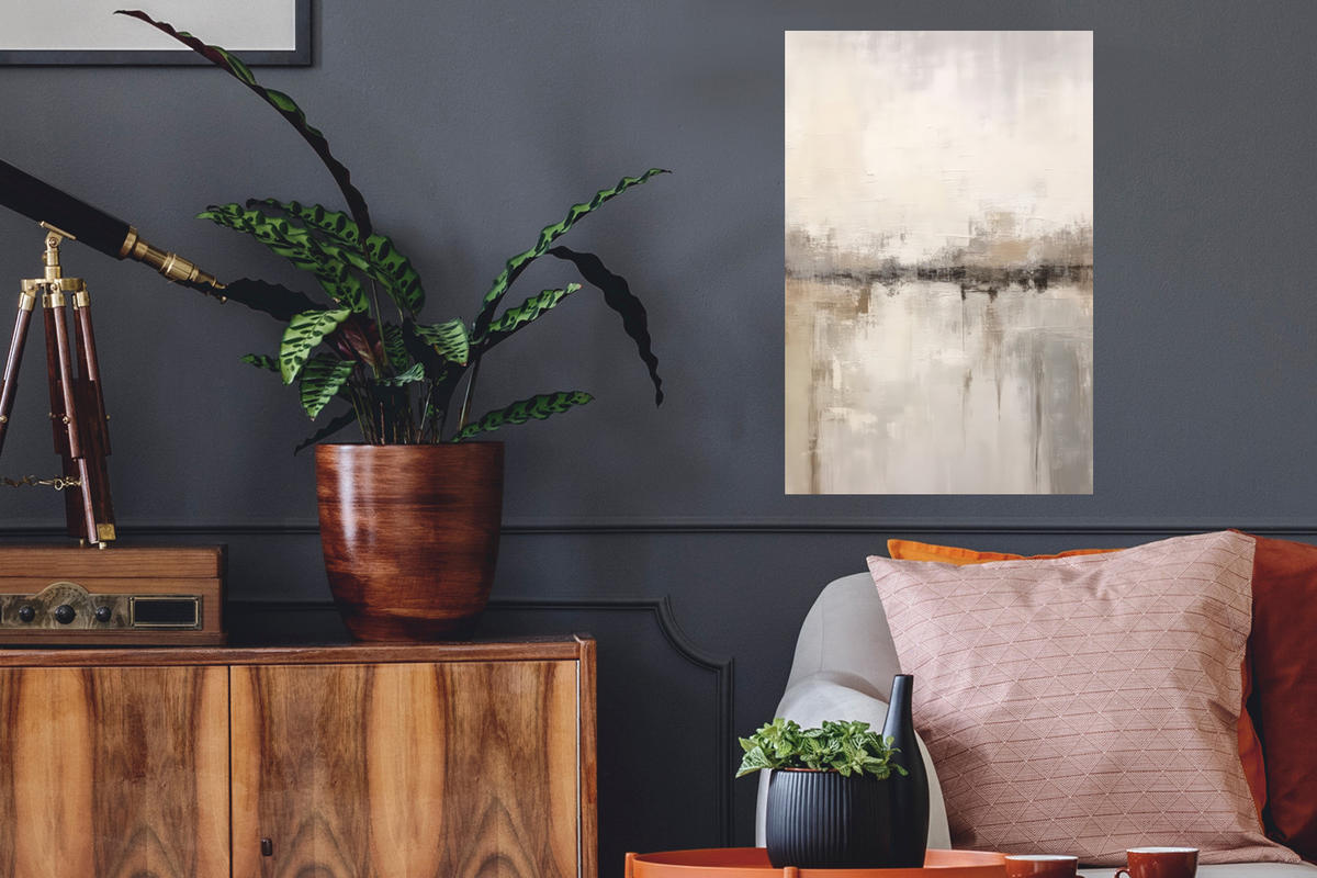 WANDTATTOO Moderne Kunst - Abstrakt - Beige 40x60 cm - Beige, Kunststoff (40/60/0.1cm) - MuchoWow