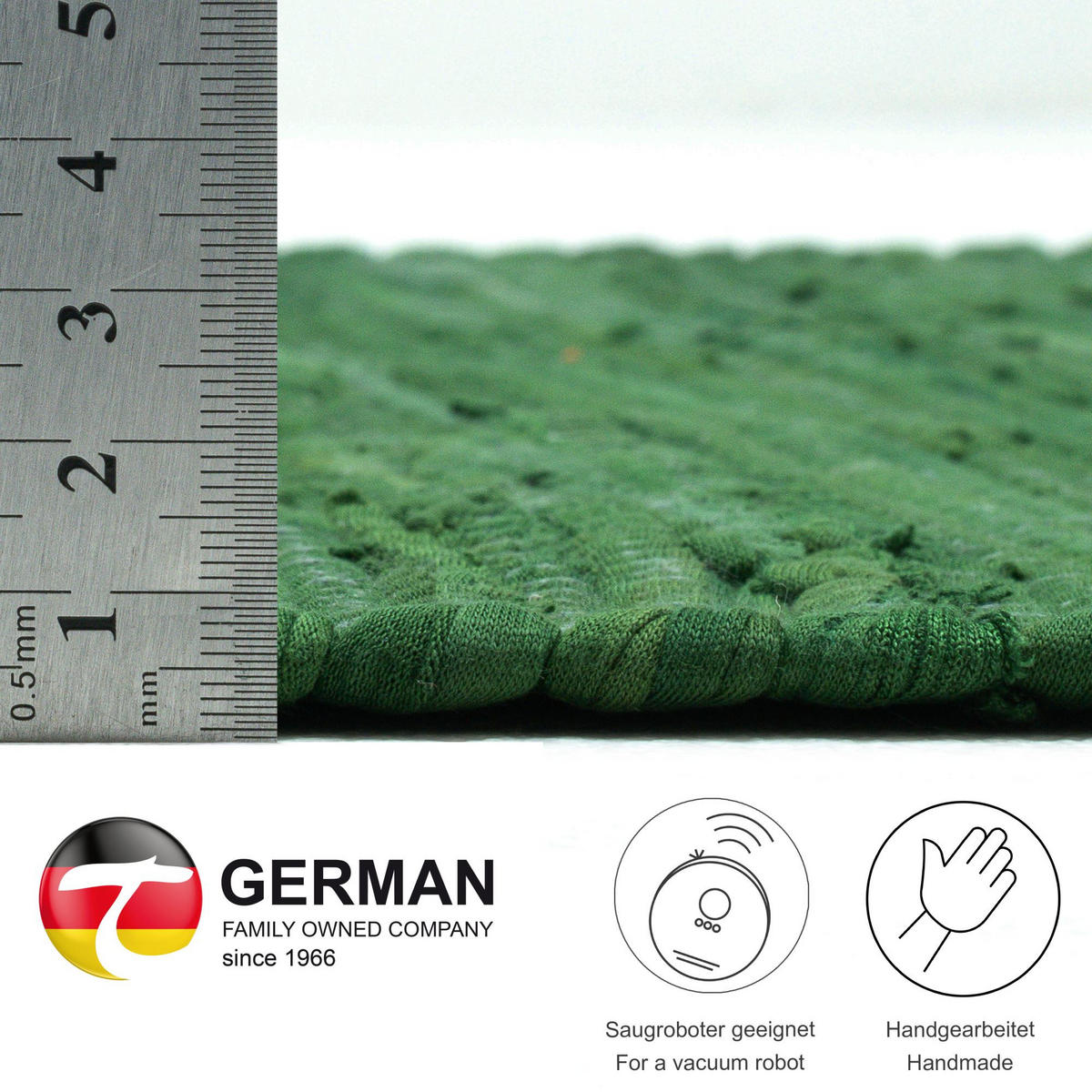 FLECKERLTEPPICH Chindi 40x60 cm - Grün, Textil (40/60cm) - Rug and Roll