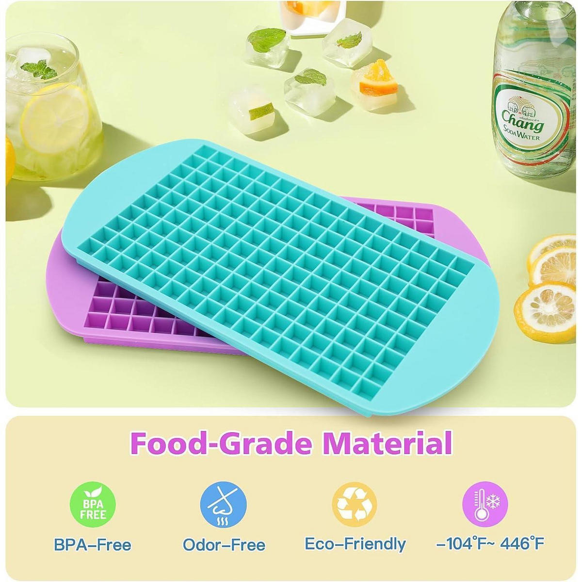 EISWÜRFELFORM 2-teiliges Set Mini-Eiswürfel Silikon Cyan & Lila - Multicolor, Kunststoff (2.5/1.3/5.1cm)