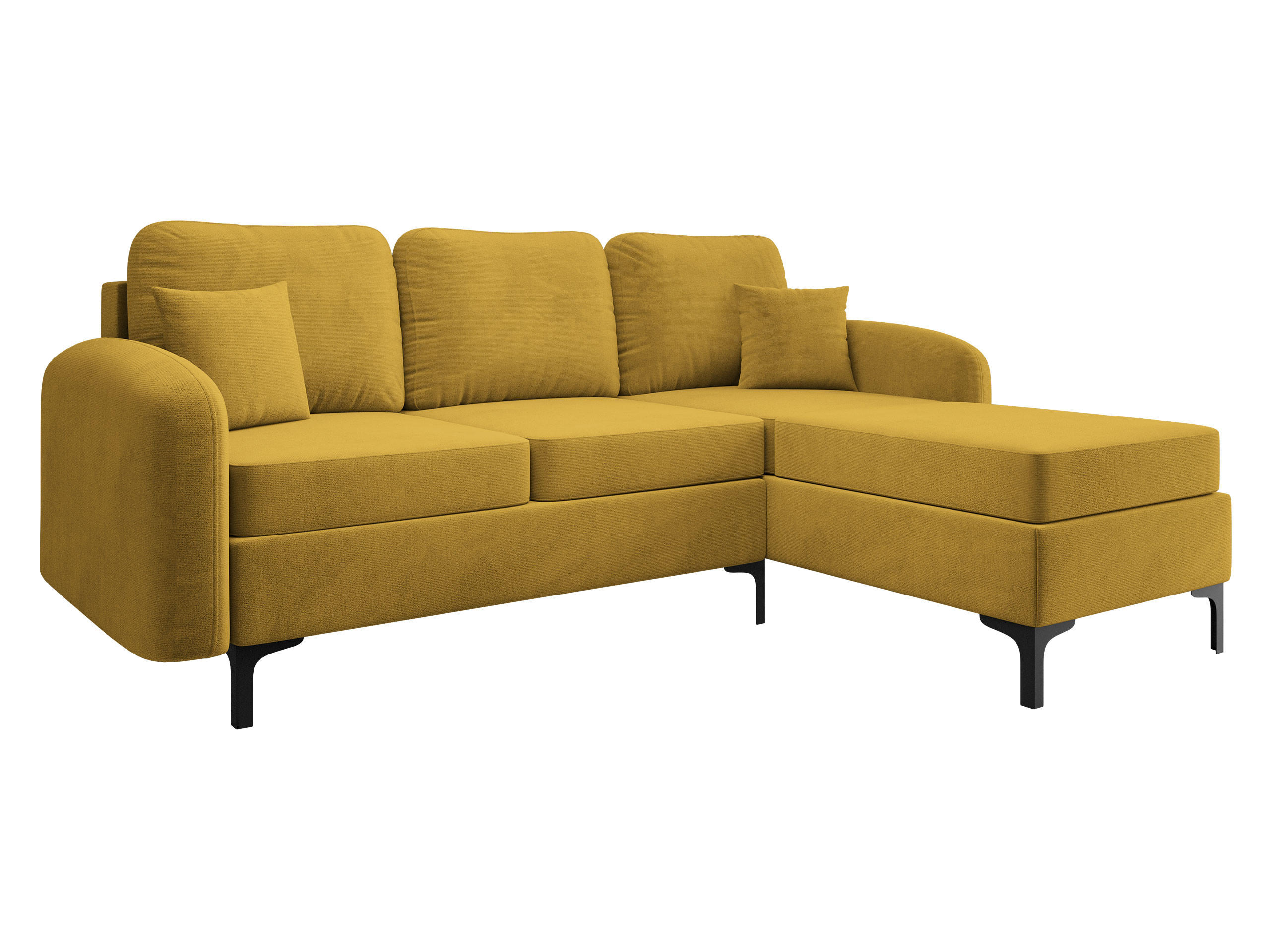 ECKSOFA Venice, Seite: Rechts - Schwarz/Rosa, Holz/Textil (225/172cm) - MIRJAN24