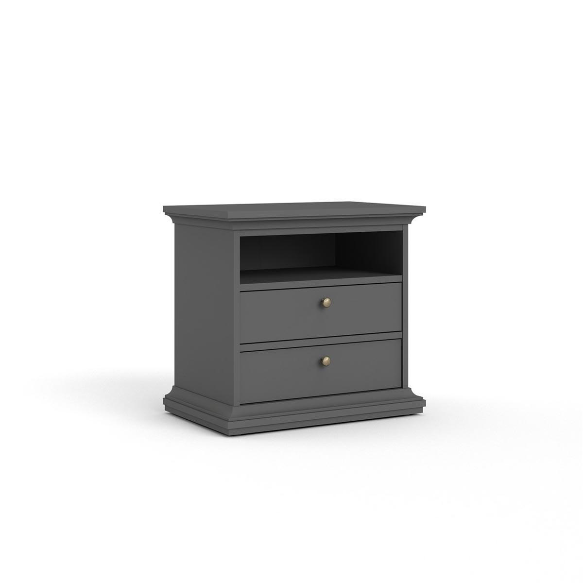 NACHTSCHRANK mattgrau - Grau, Holzwerkstoff (63/59/40cm) - ebuy24