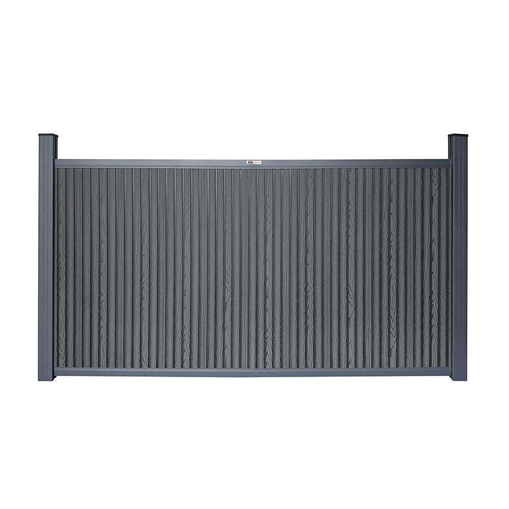 WPC Sichtschutzzaun CALLADO PREMIUM 1 x Element + 2 x Pfosten - Höhe: 115 cm - Anthrazit, Kunststoff (200/115cm) - Home Deluxe