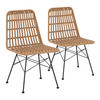 STUHL-SET 2 Aitana, Ratan/Schwarz - Schwarz, Kunststoff/Metall (48/85/61cm) - VS Venta-stock